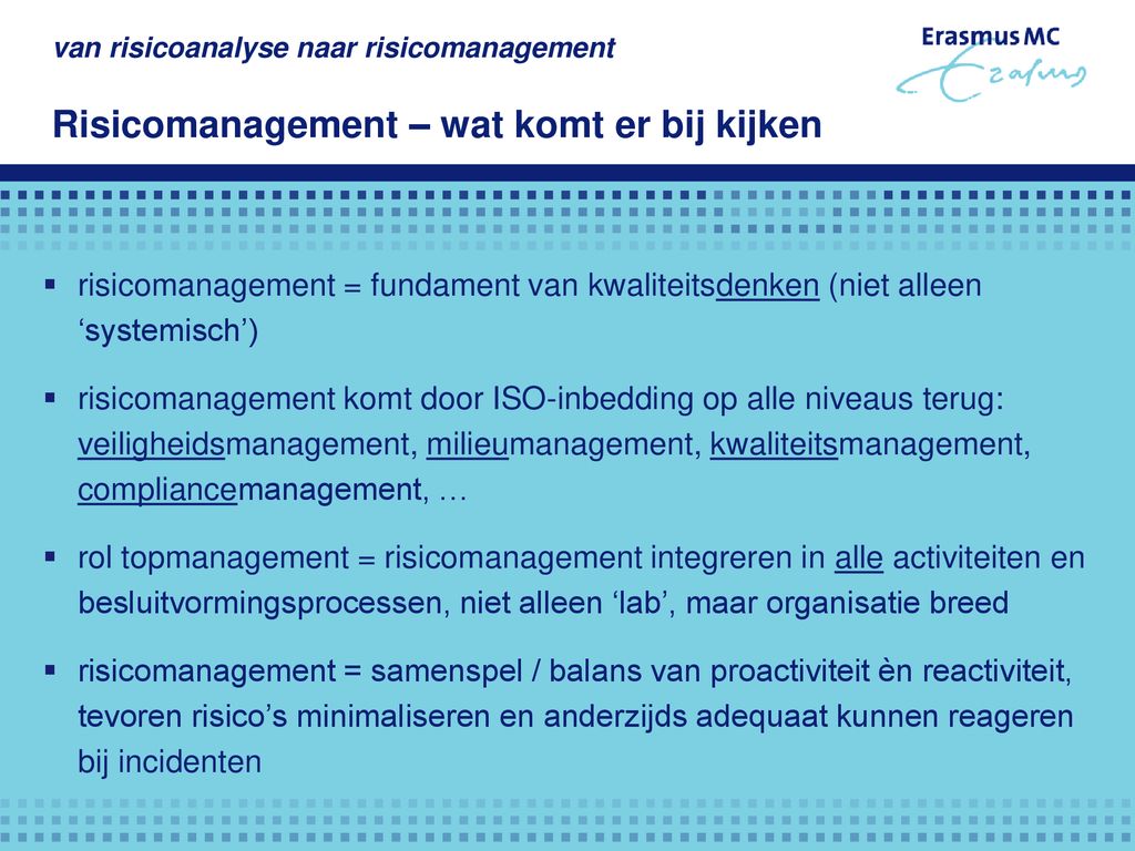 Van Risicoanalyse Naar Risicomanagement Presentatie LOKMML, 5 Maart ...