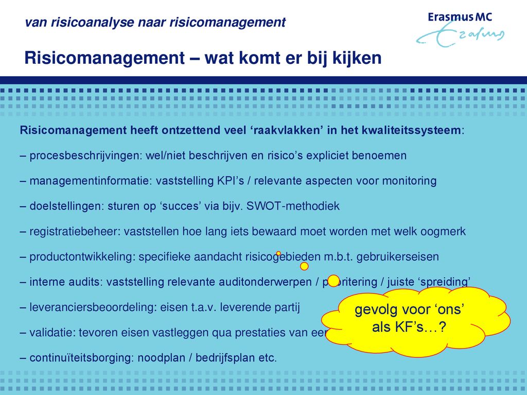 Van Risicoanalyse Naar Risicomanagement Presentatie LOKMML, 5 Maart ...