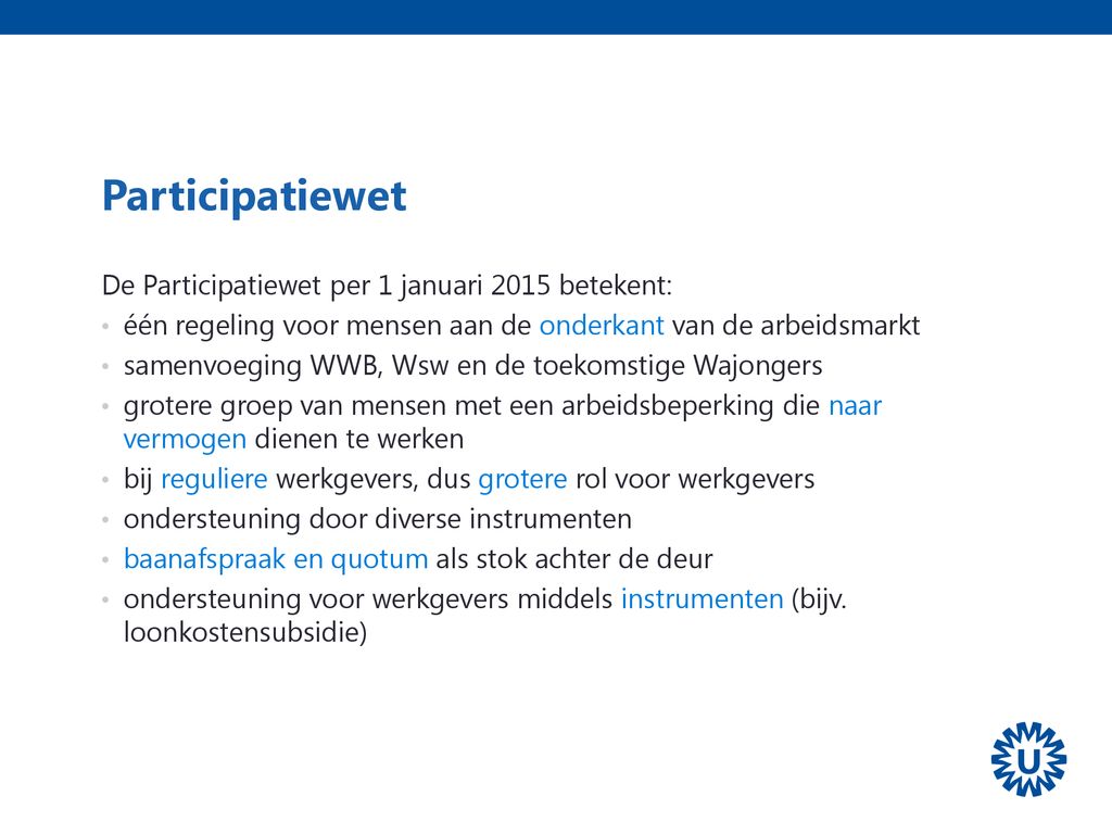 Participatiewet Hester Dijkstra. ppt download