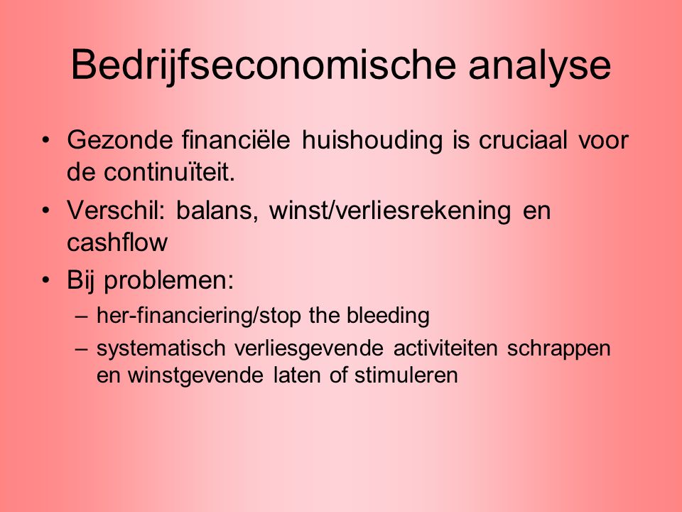 Bedrijfseconomische analyse
