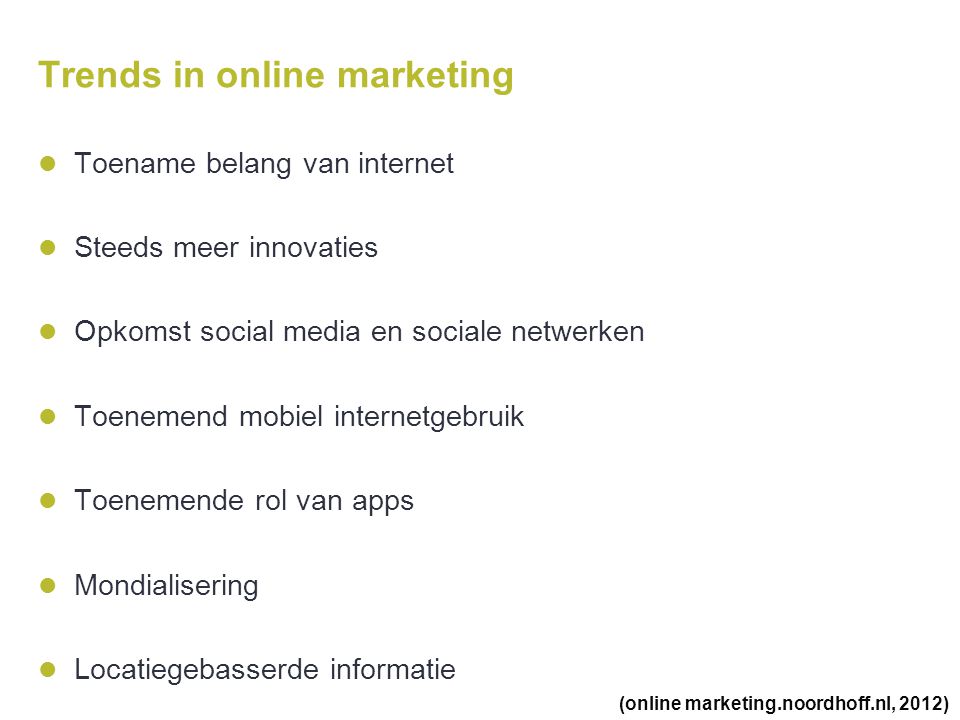 Trends in online marketing