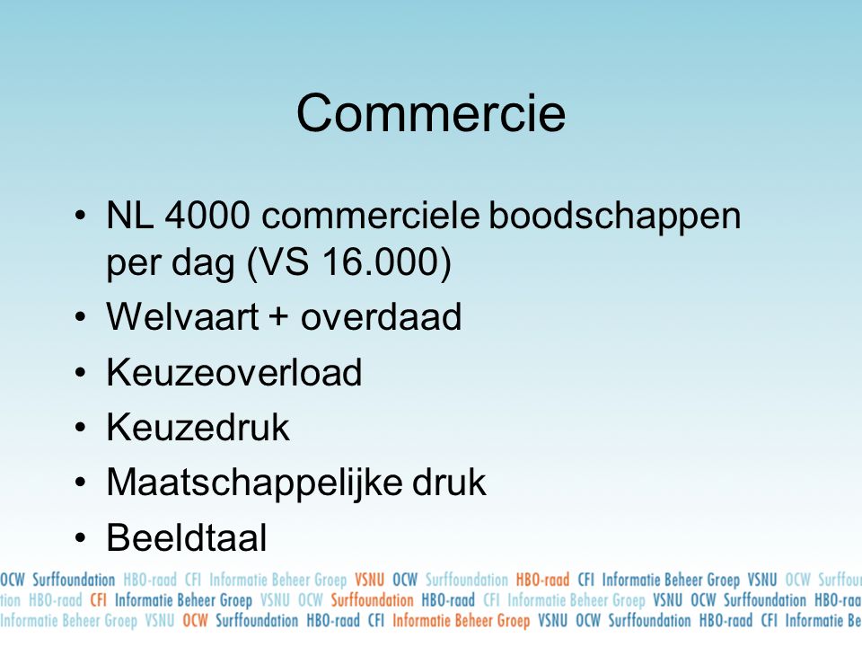 Commercie NL 4000 commerciele boodschappen per dag (VS )