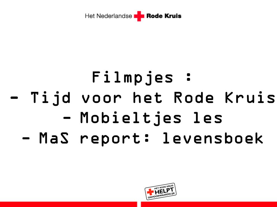 - Tijd voor het Rode Kruis MaS report: levensboek