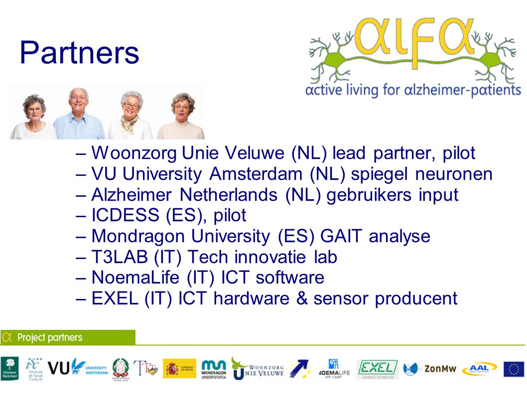 Partners – Woonzorg Unie Veluwe (NL) lead partner, pilot