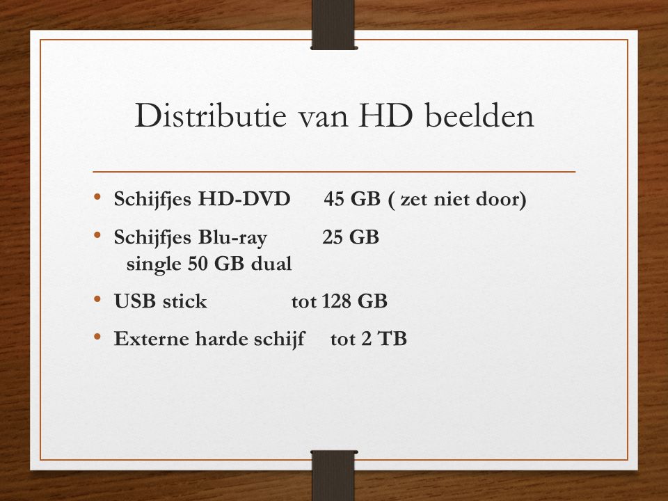 Distributie van HD beelden