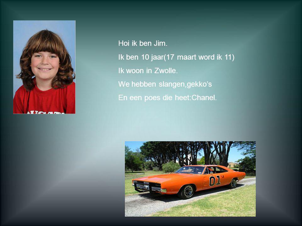 Hoi ik ben Jim. Ik ben 10 jaar(17 maart word ik 11) Ik woon in Zwolle. We hebben slangen,gekko’s.