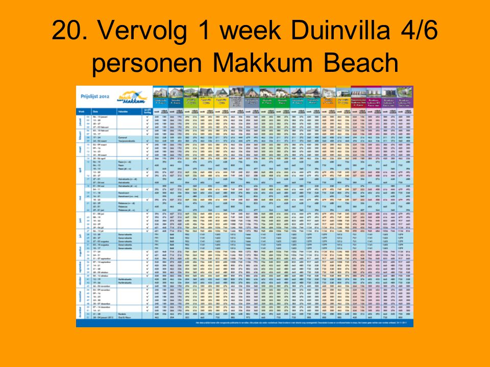 20. Vervolg 1 week Duinvilla 4/6 personen Makkum Beach