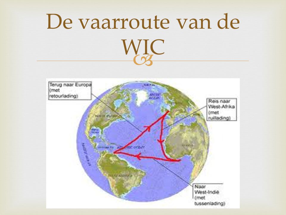 De vaarroute van de WIC
