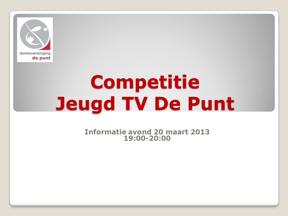 Competitie Jeugd TV De Punt