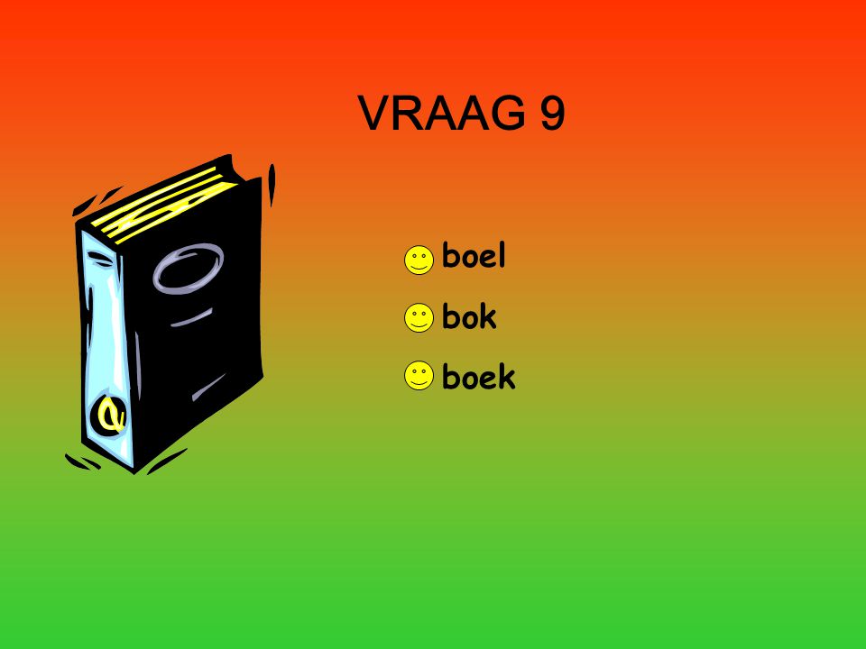 VRAAG 9 boel bok boek