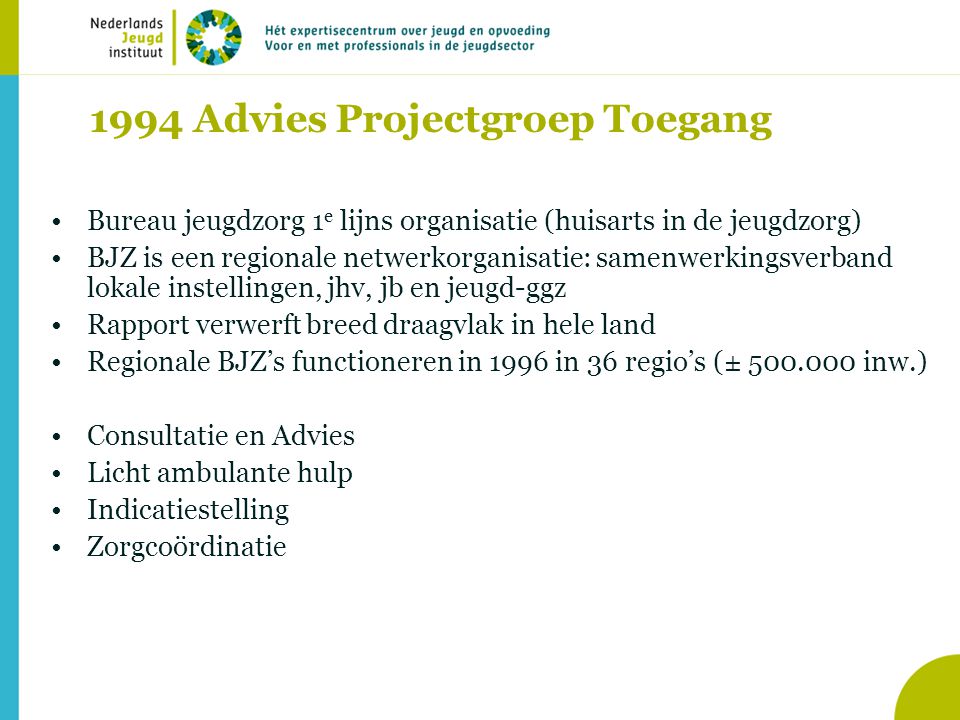 1994 Advies Projectgroep Toegang