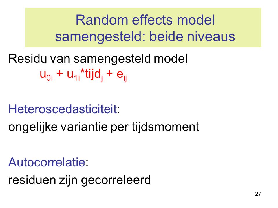 Random effects model samengesteld: beide niveaus