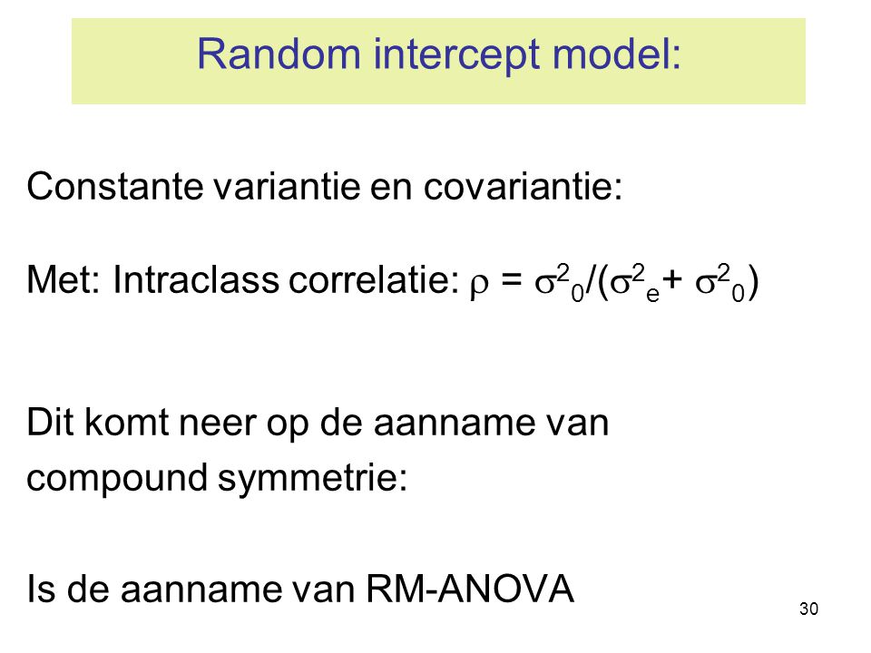 Random intercept model: