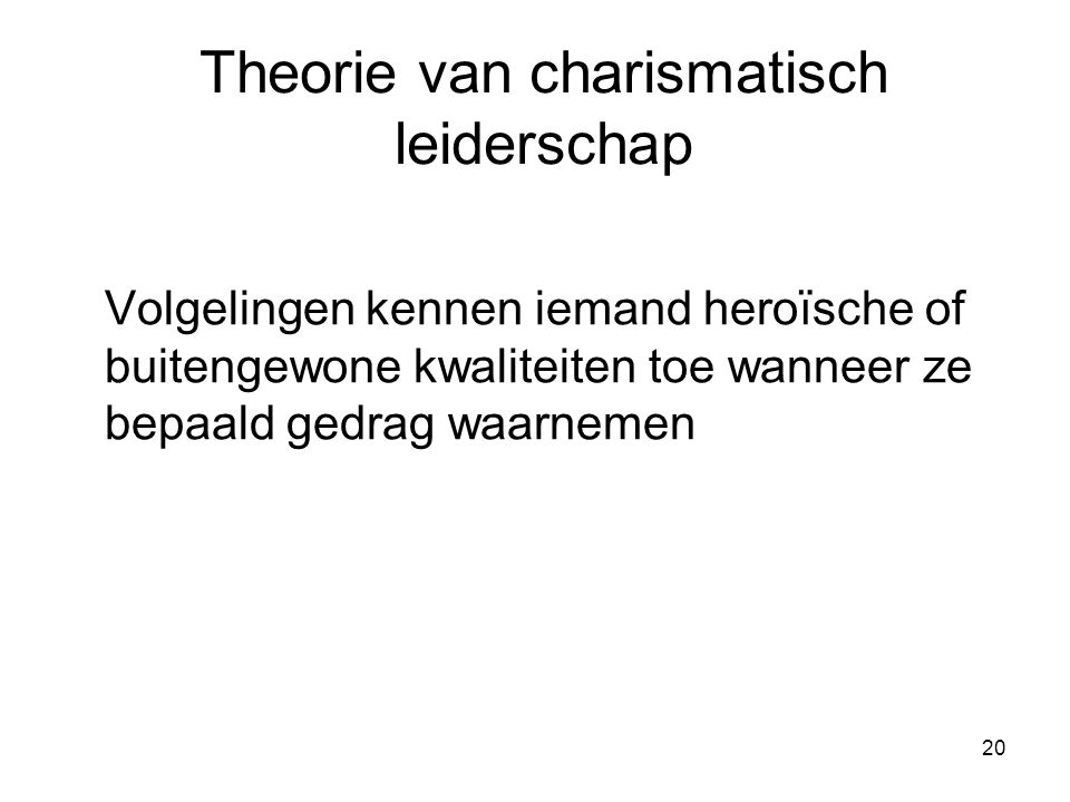 Theorie van charismatisch leiderschap