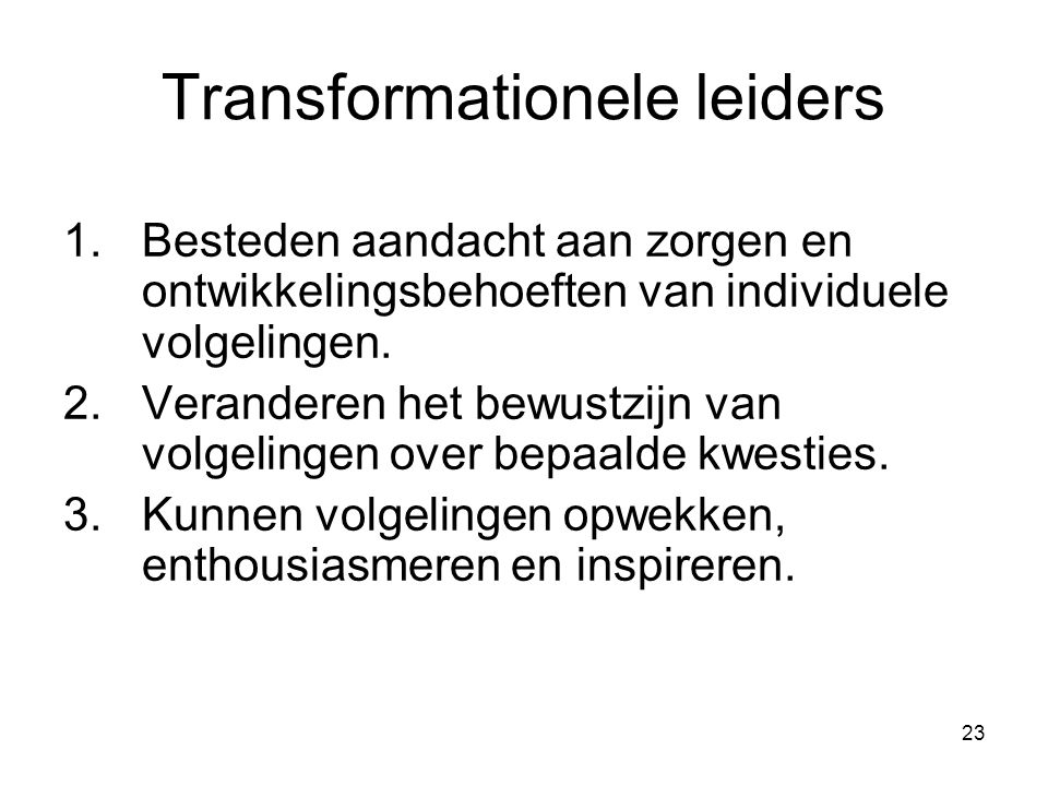 Transformationele leiders