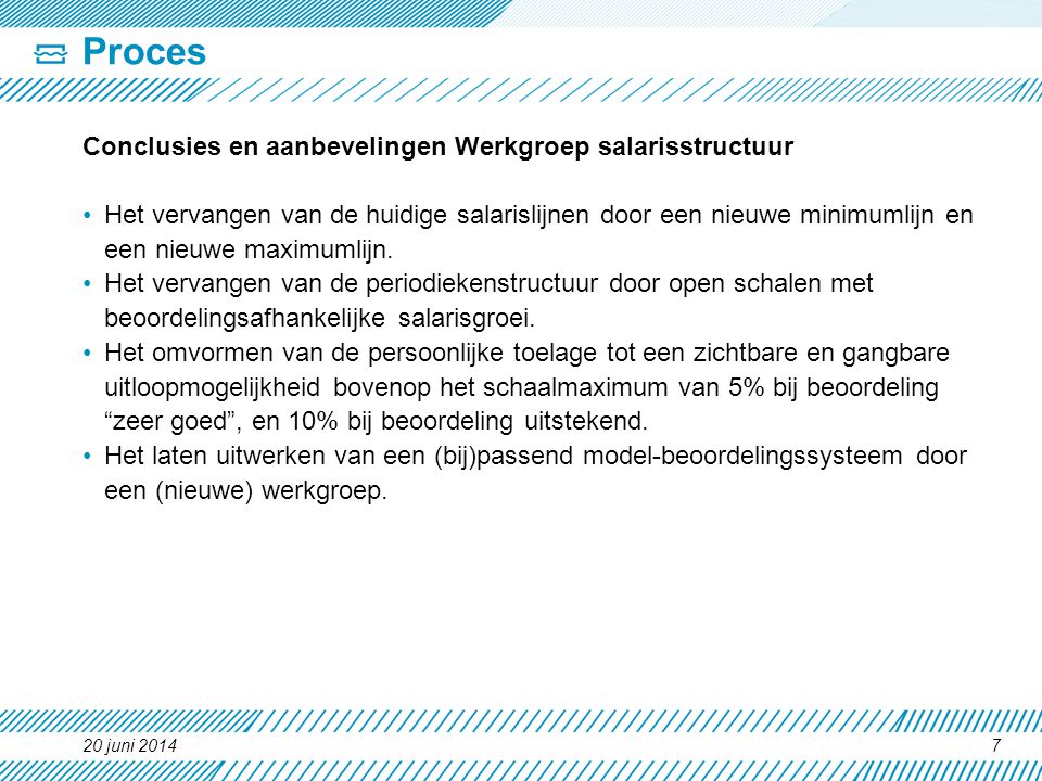 Proces Conclusies en aanbevelingen Werkgroep salarisstructuur