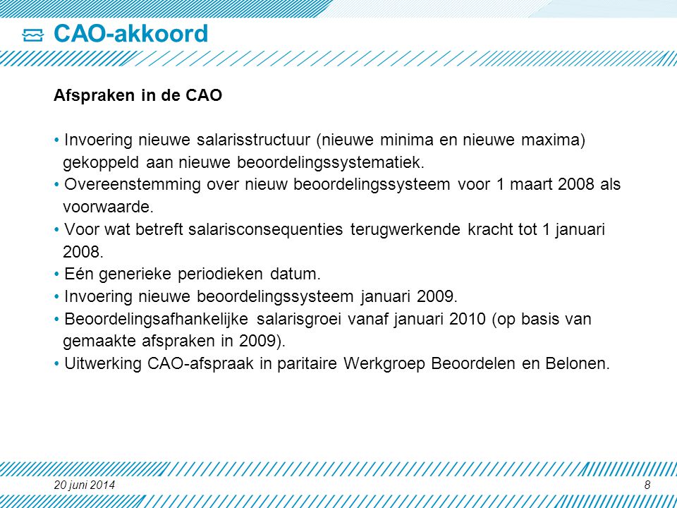 CAO-akkoord Afspraken in de CAO