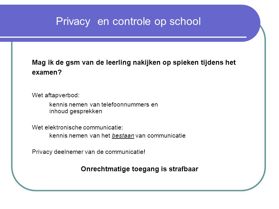 Privacy en controle op school