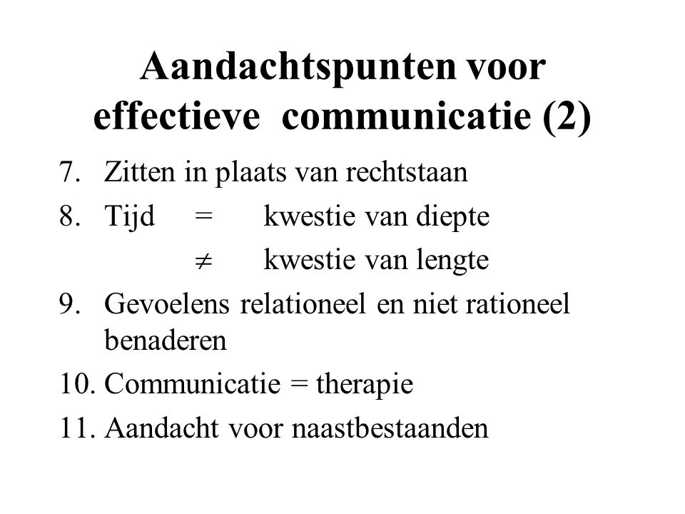 Aandachtspunten voor effectieve communicatie (2)