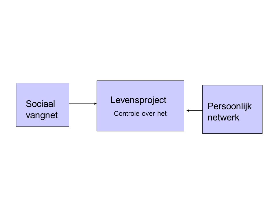 Levensproject Controle over het Sociaal vangnet Persoonlijk netwerk
