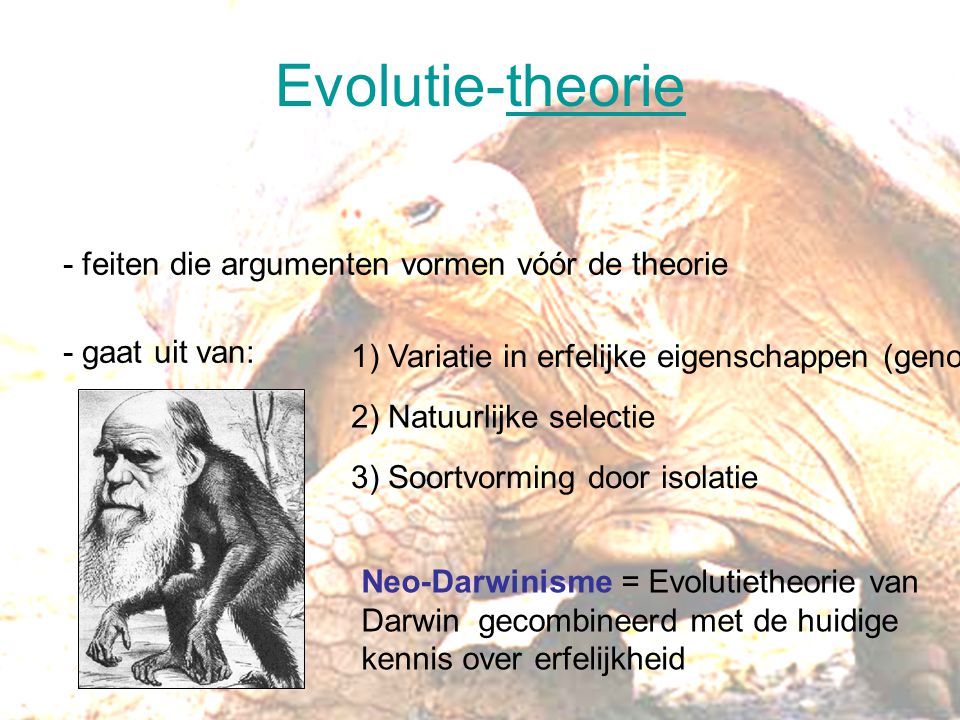 Evolutie-theorie - feiten die argumenten vormen vóór de theorie