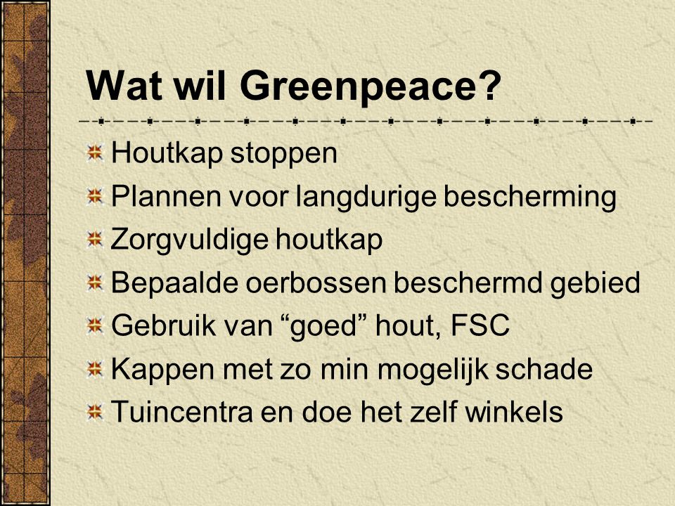Wat wil Greenpeace Houtkap stoppen