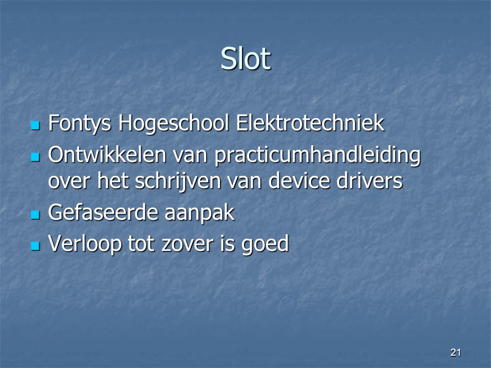 Slot Fontys Hogeschool Elektrotechniek