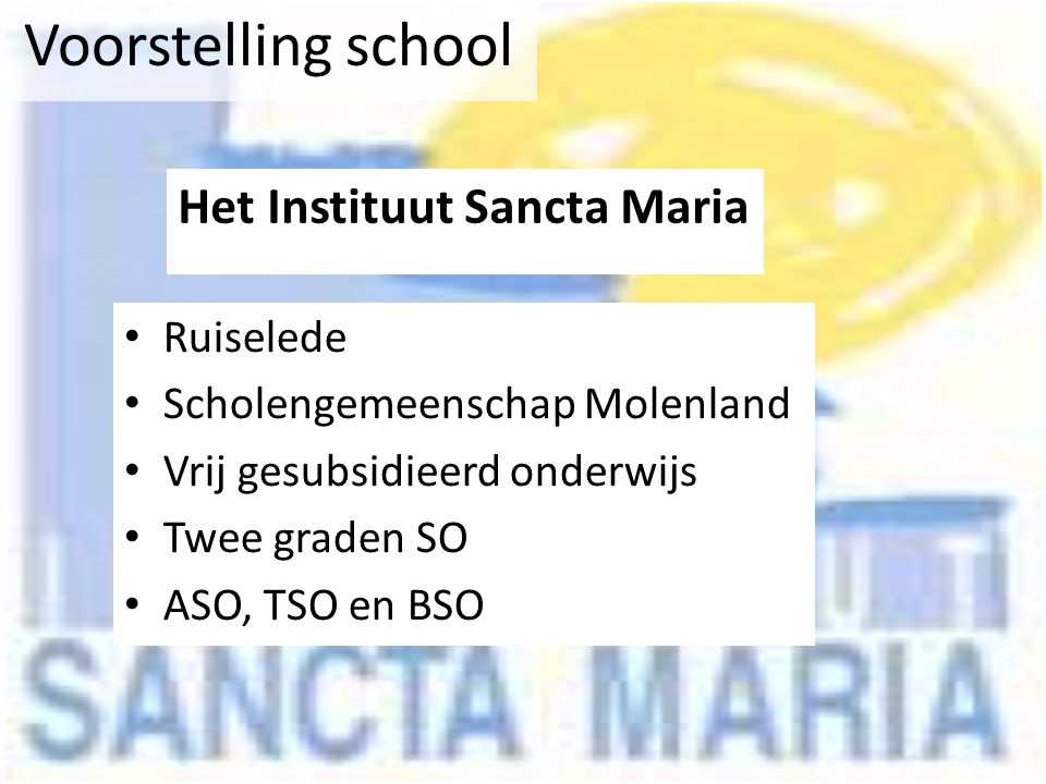 Voorstelling school Het Instituut Sancta Maria Ruiselede