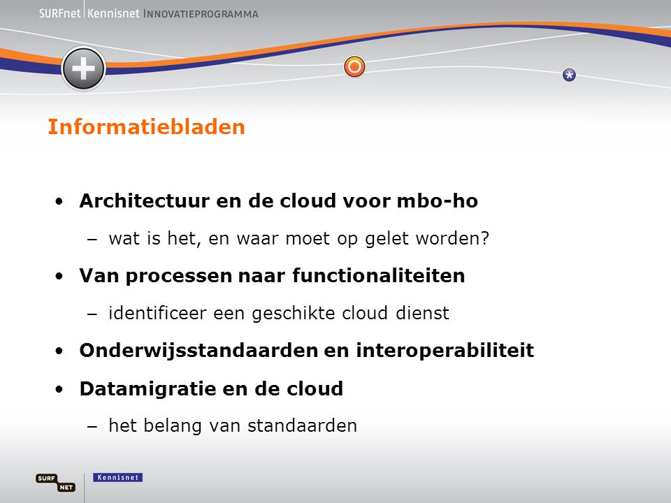 Informatiebladen Architectuur en de cloud voor mbo-ho