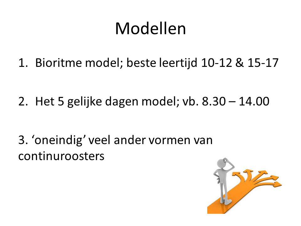 Modellen Bioritme model; beste leertijd & 15-17