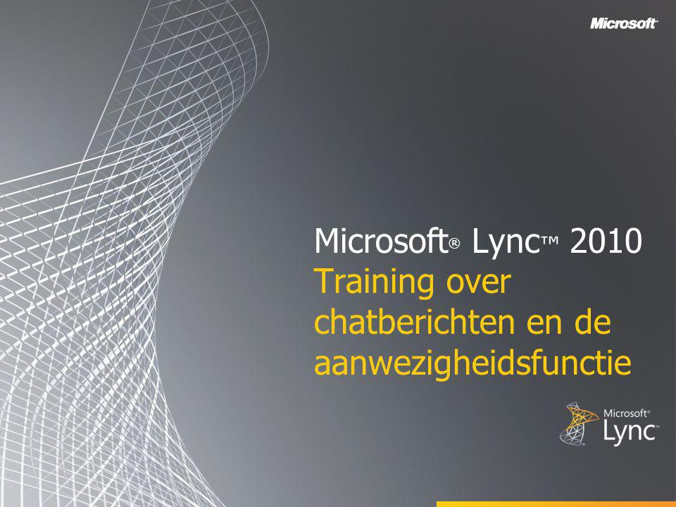 Microsoft® Lync™ 2010 Training over chatberichten en de aanwezigheidsfunctie