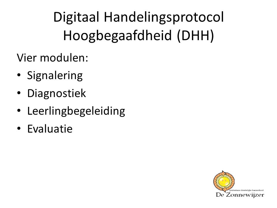 Digitaal Handelingsprotocol Hoogbegaafdheid (DHH)