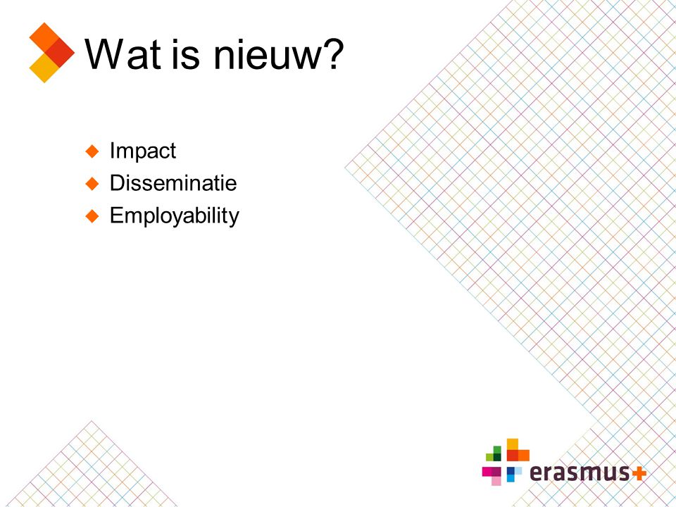 Wat is nieuw Impact Disseminatie Employability