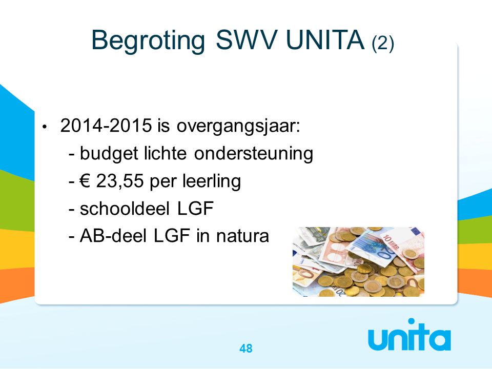Begroting SWV UNITA (2) is overgangsjaar:
