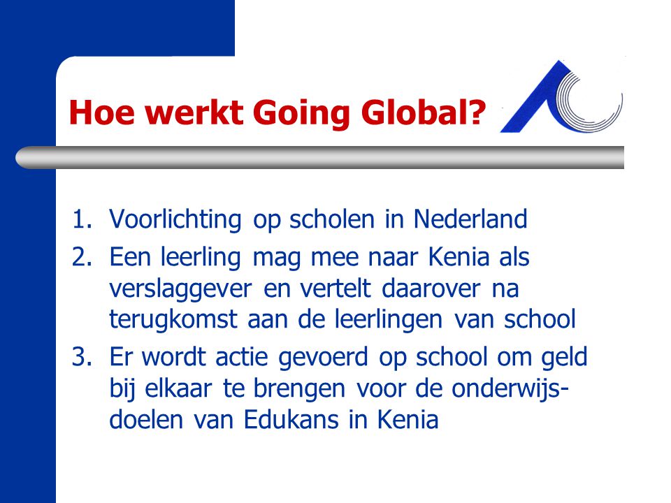 Hoe werkt Going Global Voorlichting op scholen in Nederland
