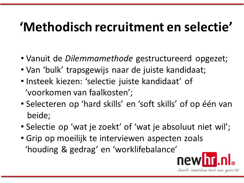 ‘Methodisch recruitment en selectie’