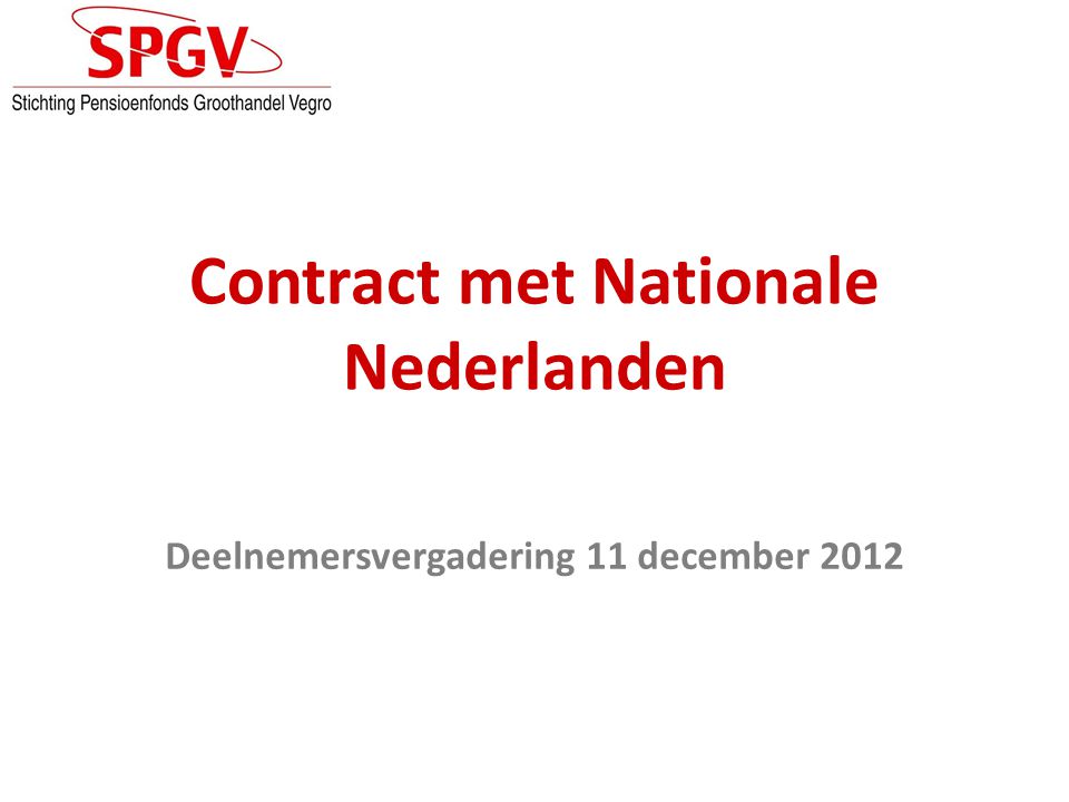 Contract met Nationale Nederlanden