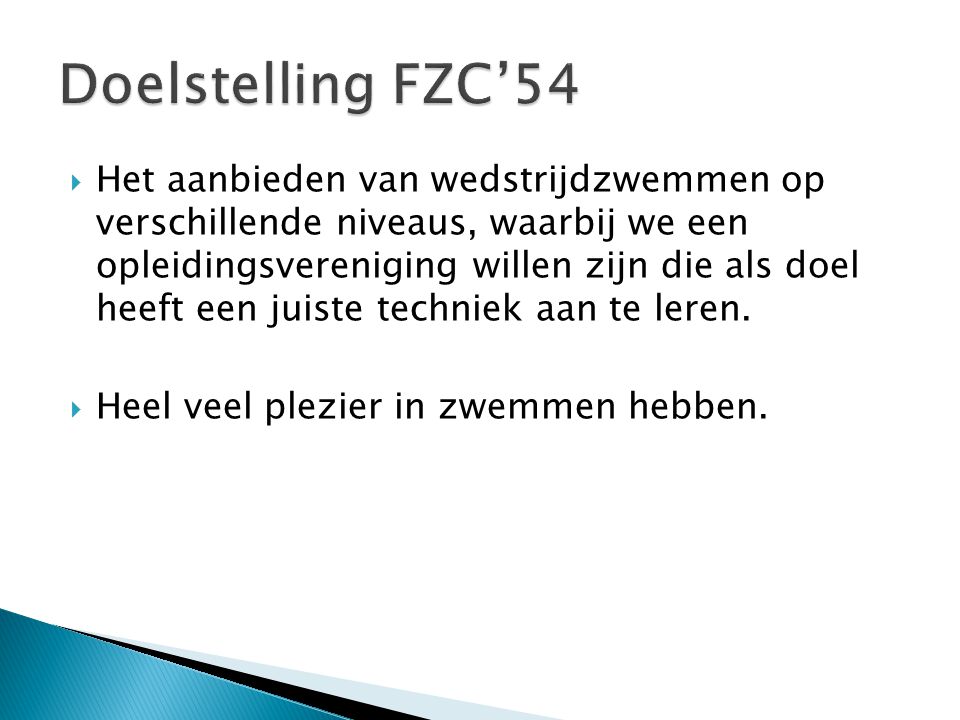 Doelstelling FZC’54