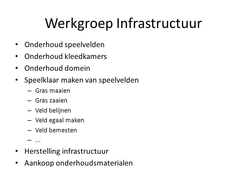 Werkgroep Infrastructuur