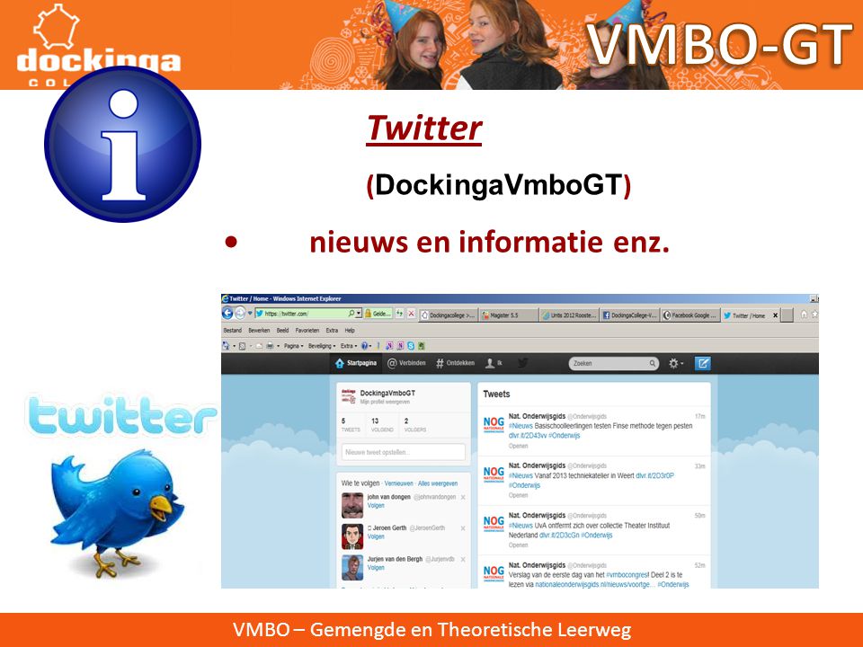 VMBO-GT Twitter • nieuws en informatie enz. (DockingaVmboGT)