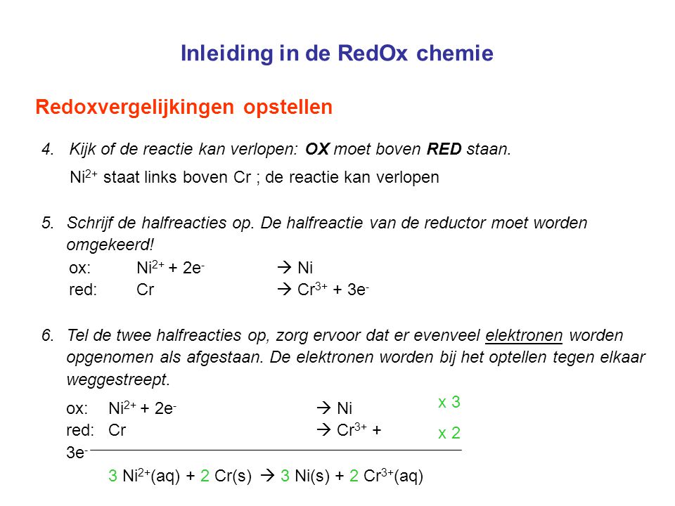 Inleiding in de RedOx chemie