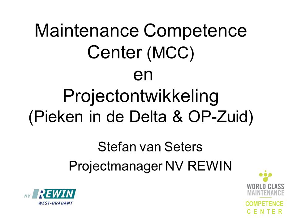 Stefan van Seters Projectmanager NV REWIN