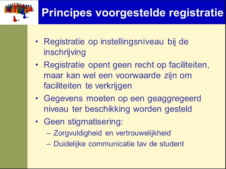 Principes voorgestelde registratie
