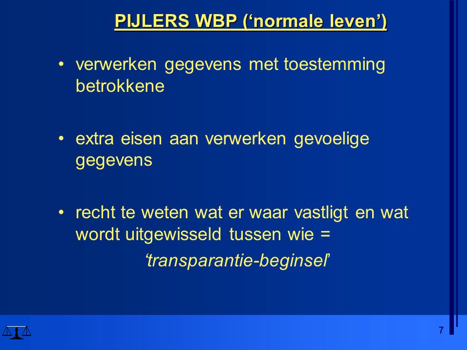 PIJLERS WBP (‘normale leven’)