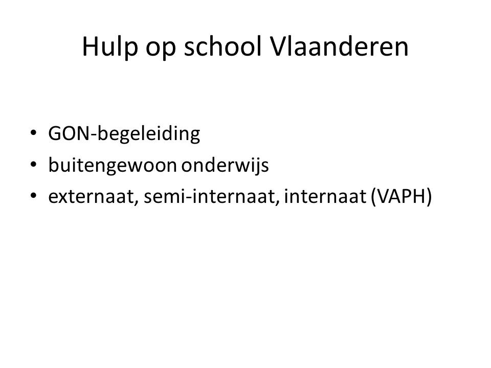 Hulp op school Vlaanderen