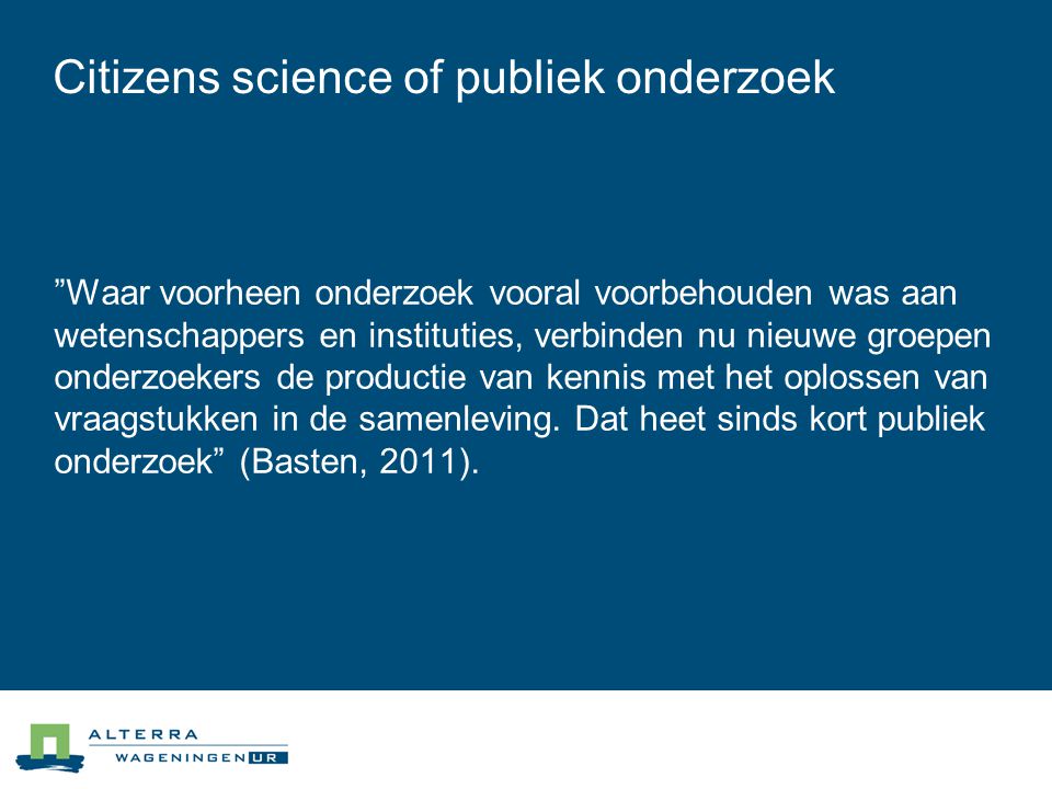 Citizens science of publiek onderzoek