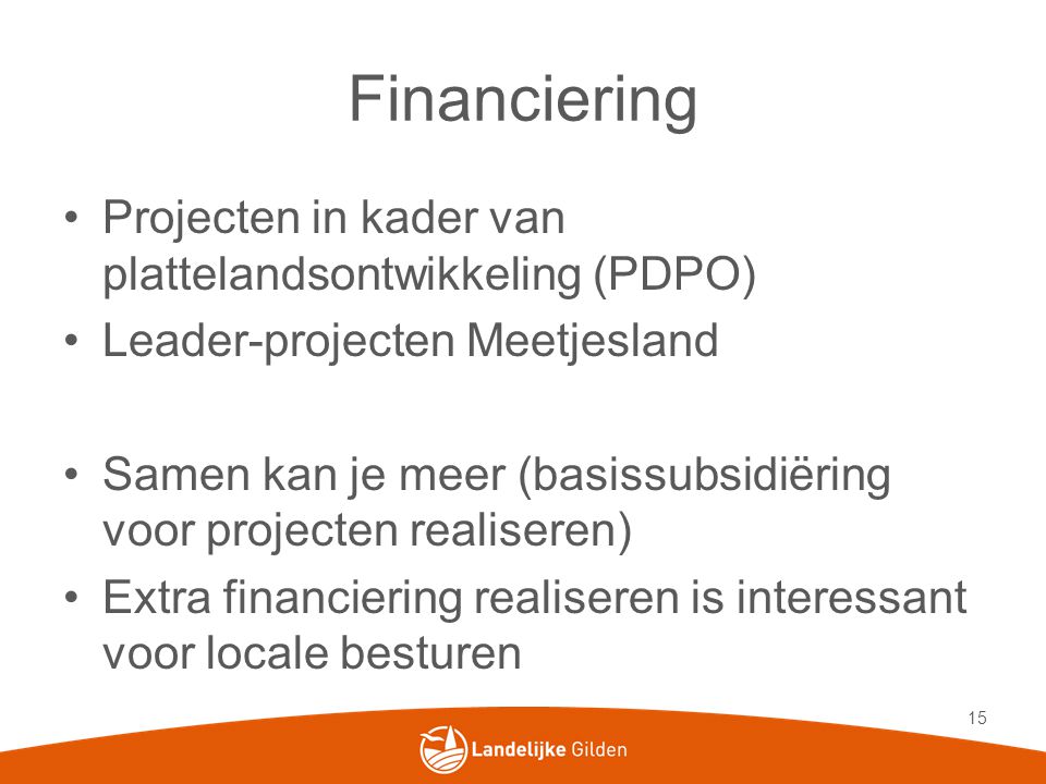 Financiering Projecten in kader van plattelandsontwikkeling (PDPO)