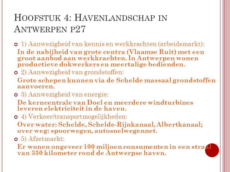 Hoofstuk 4: Havenlandschap in Antwerpen p27