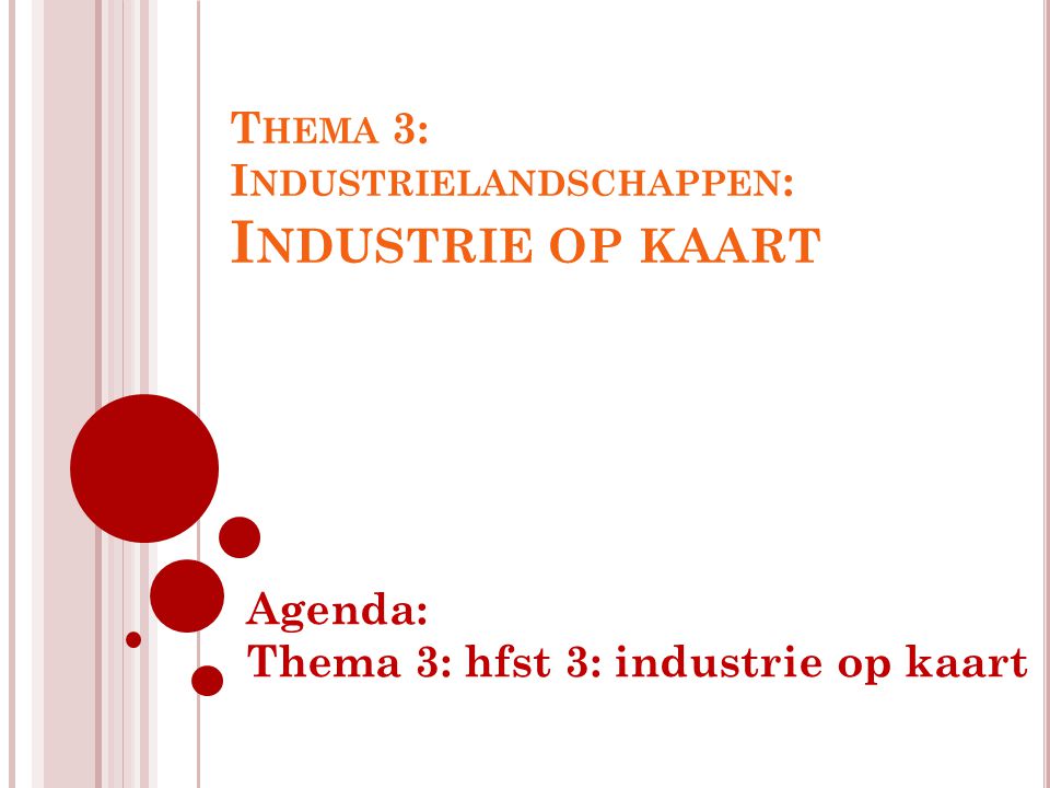 Thema 3: Industrielandschappen: Industrie op kaart