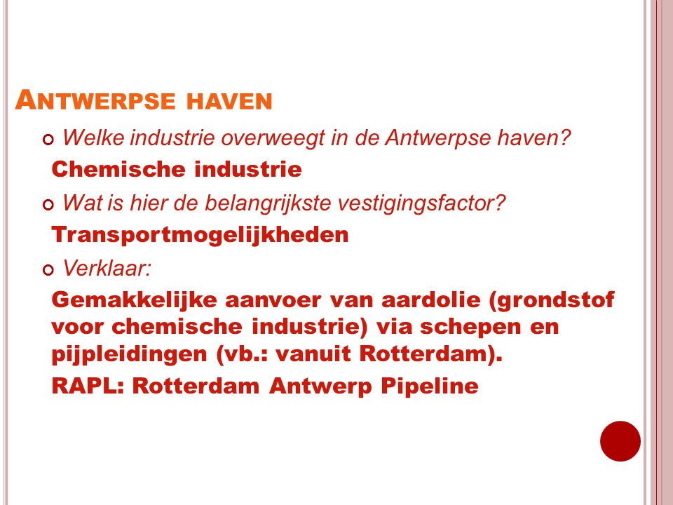 Antwerpse haven Welke industrie overweegt in de Antwerpse haven